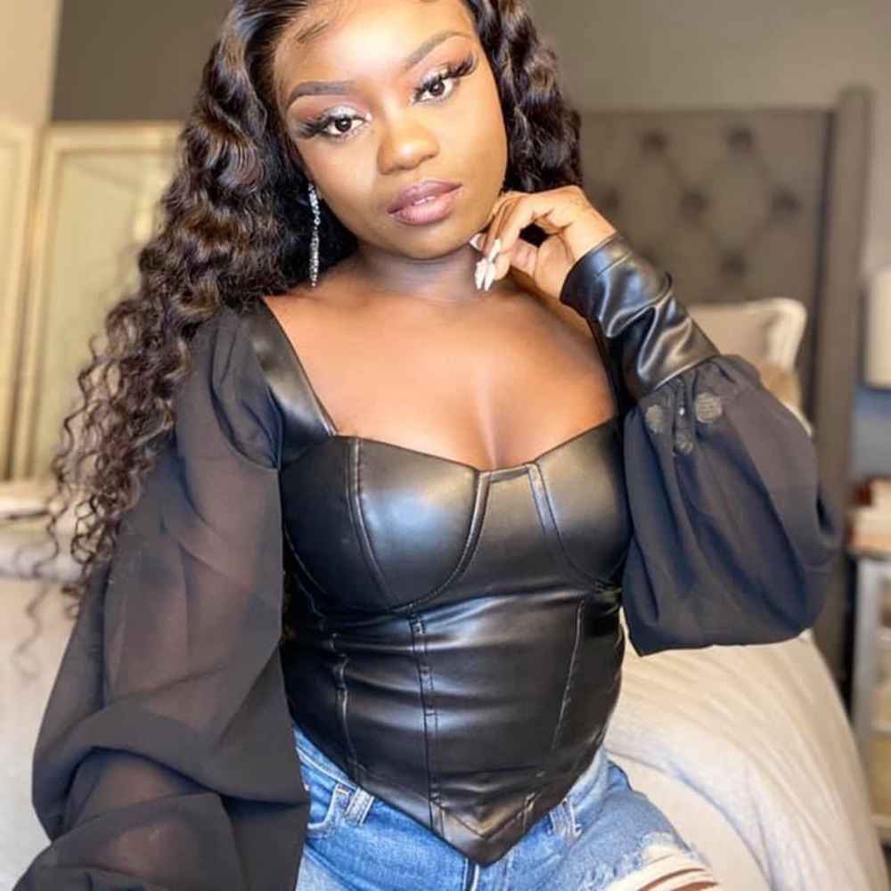 SHEER CORSET TOP - Black